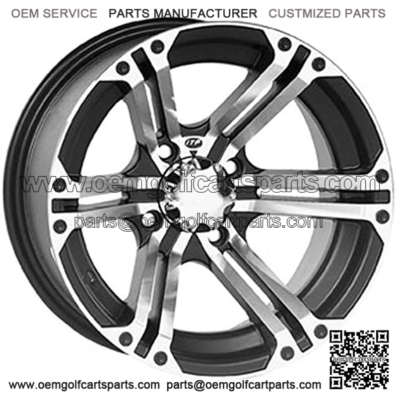 Golf Cart Wheel - 12x7 - 2+5 Offset - 4/4 - Machined , Bolt Pattern: 4/4, Rim Offset: 2+5, Wheel Rim Size: 12x7, Color: Machined, Position: Front/Rear 1228367404B
