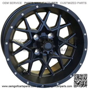 Matte Black w/ Center Cap 14x7 2:5 Golf Cart Wheel