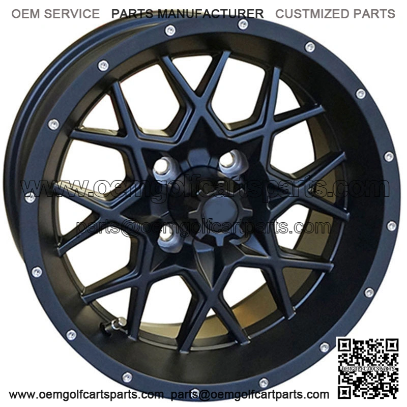 Matte Black w/ Center Cap 14x7 2:5 Golf Cart Wheel