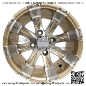 12" Golf Cart Wheel, Machined/Pearl Rim & Center Cap, 12x7 ET-25