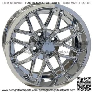 14" Golf Cart Wheel, Chrome Rim, 14x7 ET-25