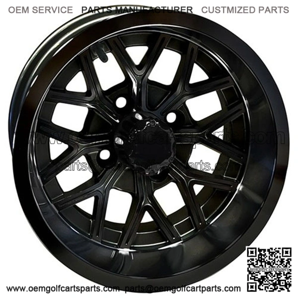 12" Golf Cart Wheel, GloBlack Rim, 12x6 ET-10