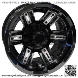 12" Golf Cart Wheel, GloBlack Rim, 12x7 ET-25