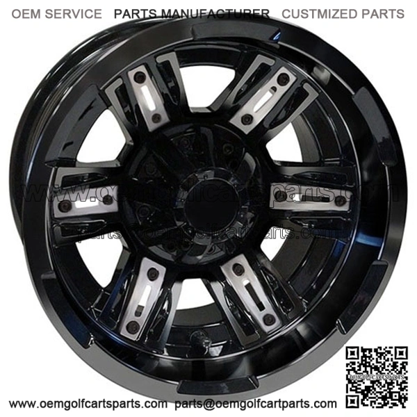 12" Golf Cart Wheel, GloBlack Rim, 12x7 ET-25