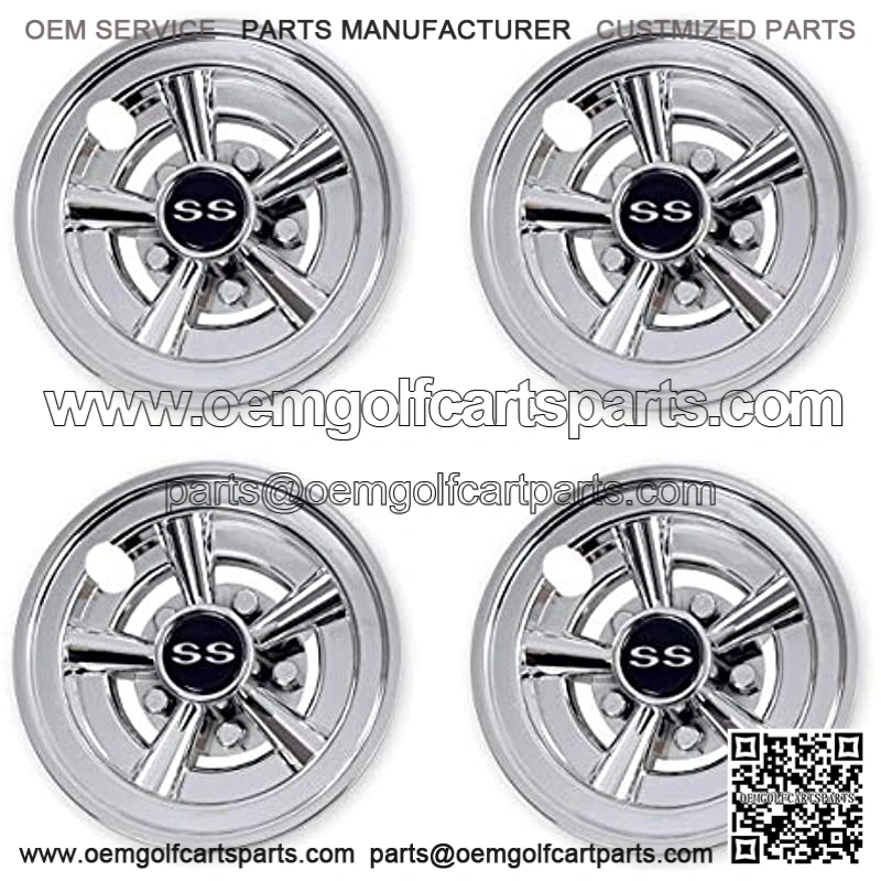 Golf Cart SS Wheel Covers Hub Caps for Most Golf Carts 8 inch(Set of 4)