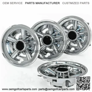 8 Inch Golf Cart Wheel Covers Hub Caps for EZGO Club Car Yamaha,Set of 4- Silver