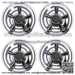 Silver 8 Inch Golf Cart Wheel Covers Hub Caps for EZGO Club Car Yamaha Set of 4