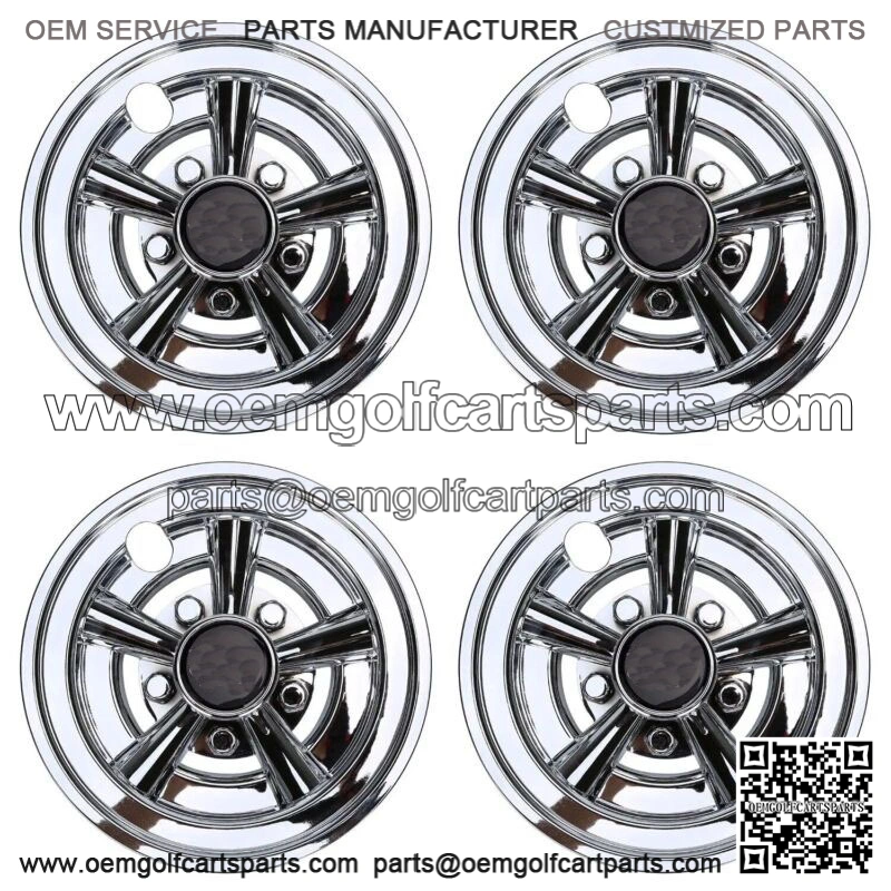 Silver 8 Inch Golf Cart Wheel Covers Hub Caps for EZGO Club Car Yamaha Set of 4