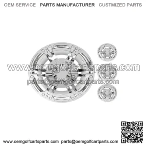 HUB CAP 8" DAYTONA, CHROME, SET OF 4 Golf Cart Yamaha EZGO Club Car