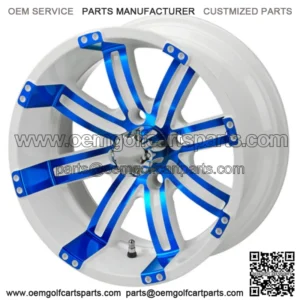 Revenge 14x7 Casino White & Blue Golf Cart Wheel 3:4 Offset