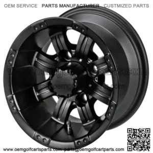 Revenge 10" Casino Matte Black Golf Cart Wheel 3:4 Offset