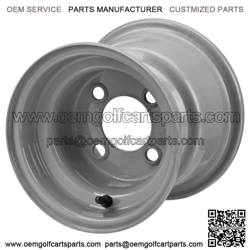 Revenge 8" Gray Steel Golf Cart Wheel (No Offset)