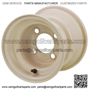 Revenge 8" Beige Steel Golf Cart Wheel (No Offset)