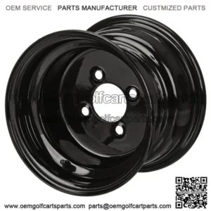 Revenge 8" Glossy Black Steel Golf Cart Wheel (No Offset)