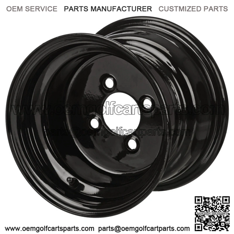 Revenge 8" Glossy Black Steel Golf Cart Wheel (No Offset)