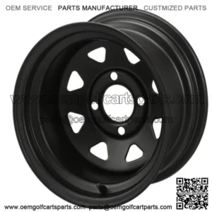 Revenge 12" Black Steel Golf Cart Wheel 2:5 Offset