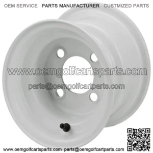 Revenge 8x7 White Steel Golf Cart Wheel