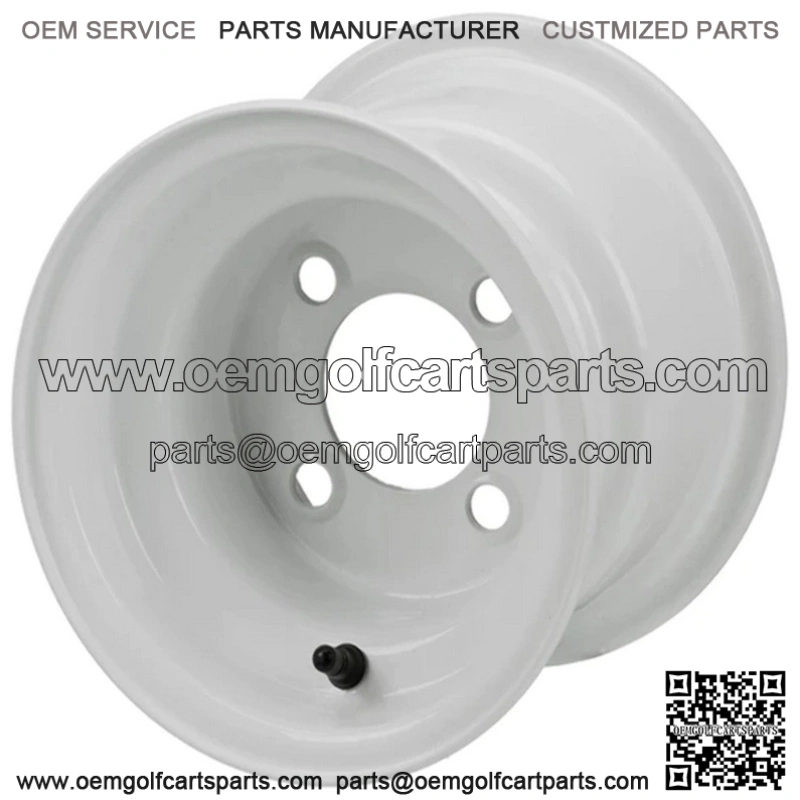 Revenge 8x7 White Steel Golf Cart Wheel