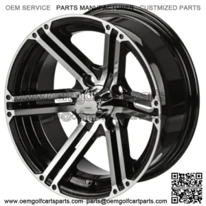Revenge 12" Yukon Black & Machined Golf Cart Wheel 3:3 Offset