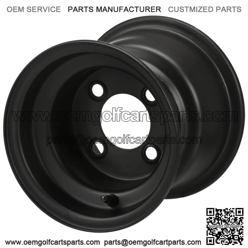 Revenge 8x7 Black Steel Golf Cart Wheel 3:4 Offset