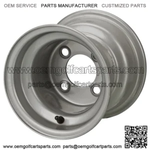 Revenge 8x7 Silver Steel Golf Cart Wheel 3:4 Offset