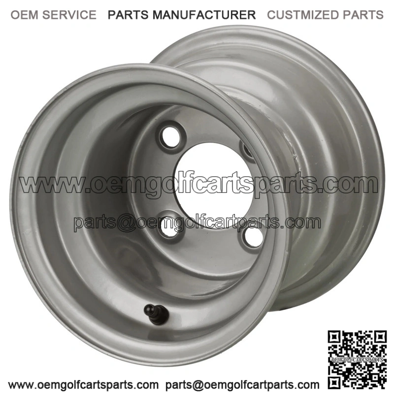 Revenge 8x7 Silver Steel Golf Cart Wheel 3:4 Offset