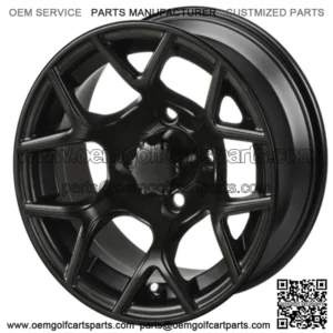 Revenge 12x7 Ninja Matte Black Golf Cart Wheel 3:4 Offset