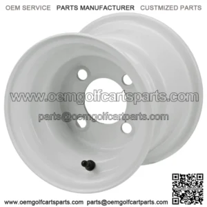 Revenge 8x7 White Steel Golf Cart Wheel 3:4 Offset