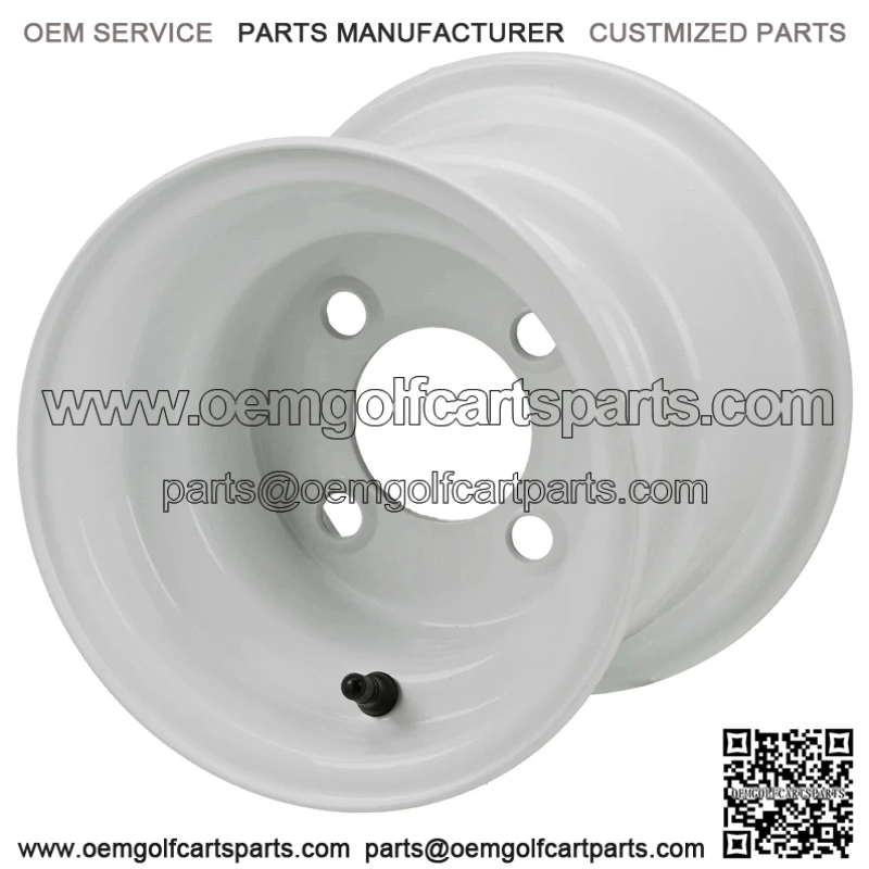 Revenge 8x7 White Steel Golf Cart Wheel 3:4 Offset
