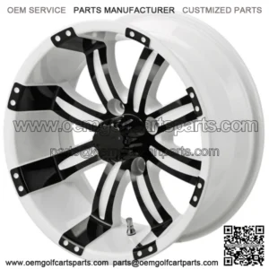 Revenge 12x7 Casino Cross Black & White Golf Cart Wheel 3:4 Offset