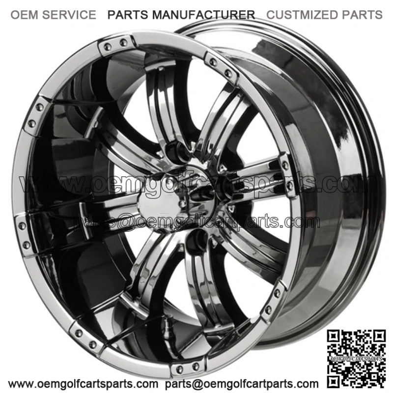 Revenge 10x7 Casino Black Mirror Golf Cart Wheel 3:4 Offset