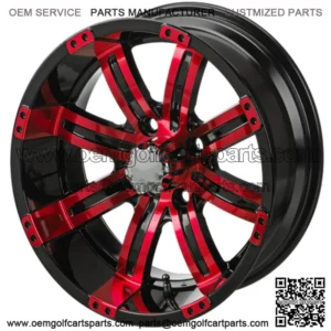 Revenge 12x7 Casino Cross Black & Red Golf Cart Wheel 3:4 Offset