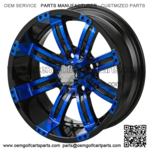 Revenge 12x7 Casino Cross Black & Blue Golf Cart Wheel 3:4 Offset
