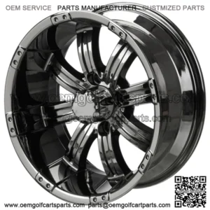 Revenge 12x7 Casino Black Mirror Golf Cart Wheel 3:4 Offset