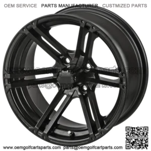 Revenge 14x7 Yukon Matte Black Golf Cart Wheel 3:4 Offset