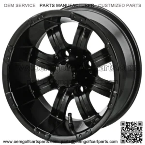 Revenge 14x7 Casino Matte Black Golf Cart Wheel 3:4 Offset
