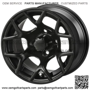 Revenge 14x7 Ninja Matte Black Golf Cart Wheel 3:4 Offset