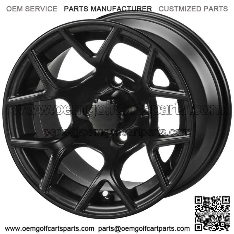 Revenge 14x7 Ninja Matte Black Golf Cart Wheel 3:4 Offset
