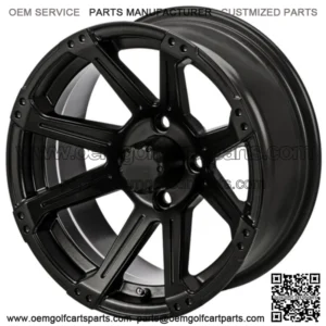Revenge 14x7 Rampage Matte Black Golf Cart Wheel 3:4 Offset