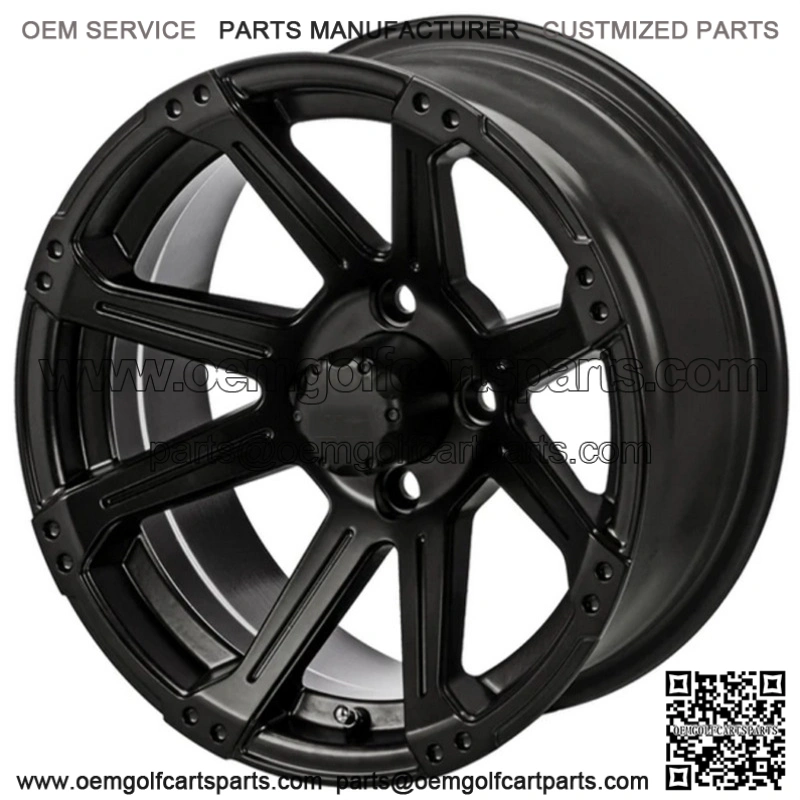 Revenge 14x7 Rampage Matte Black Golf Cart Wheel 3:4 Offset