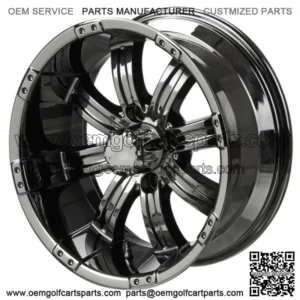 Revenge 14x7 Casino Black Mirror Golf Cart Wheel 3:4 Offset