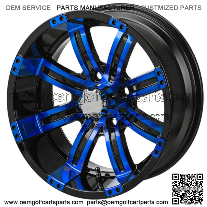 Revenge 14x7 Casino Black & Blue Golf Cart Wheel 3:4 Offset