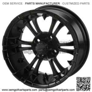 Revenge 15x7 Warlock Matte Black Golf Cart Wheel 3:4 Offset