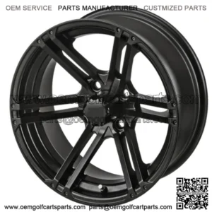 Revenge 15x7 Yukon Matte Black Golf Cart Wheel 3:4 Offset
