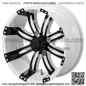 Revenge 14x7 Casino Black & White Golf Cart Wheel 3:4 Offset