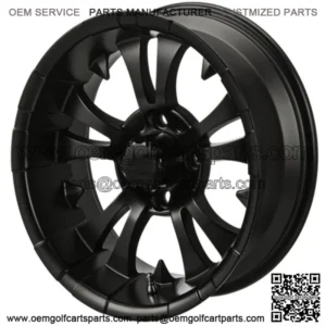 Revenge 14x7 Warlock Matte Black Golf Cart Wheel 3:4 Offset