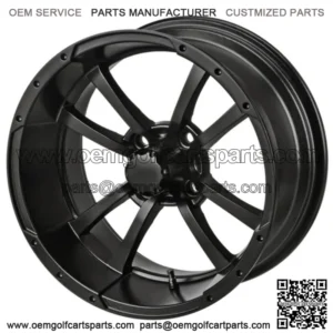 Revenge 15x7 Maltese Matte Black Golf Cart Wheel 3:4 Offset