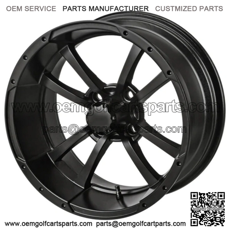 Revenge 15x7 Maltese Matte Black Golf Cart Wheel 3:4 Offset