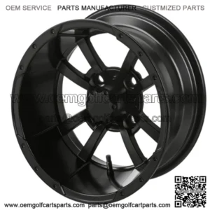 Revenge 12" Maltese Cross Matte Black Golf Cart Wheel 2:5 Offset