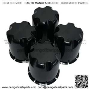 Golf Cart Wheel Rim 'HD' Black Center Caps for Golf Cart UTV ATV(Set of 4)